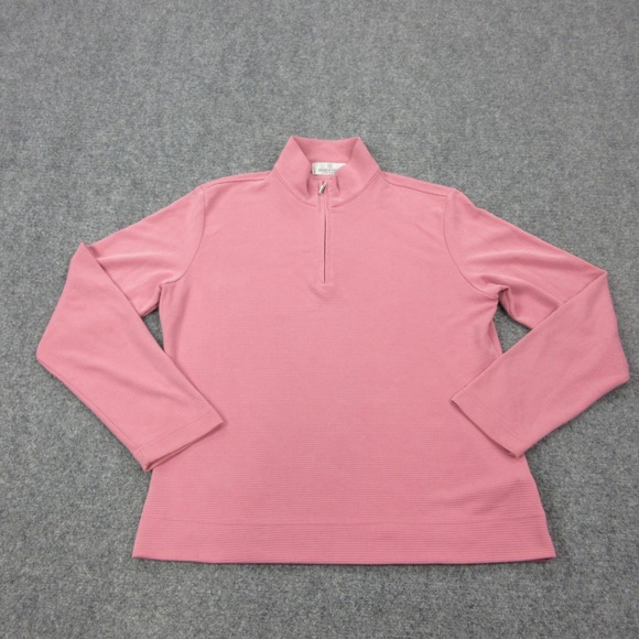 Bugatchi Sweaters - Bugatchi Sweater Womens Large Pink Modal Blend 1/4 Zip Mock Neck Pullover Knit